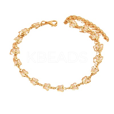 Bohemian Style Brass Enamel Butterfly Link Anklets WG8DE61-05-1
