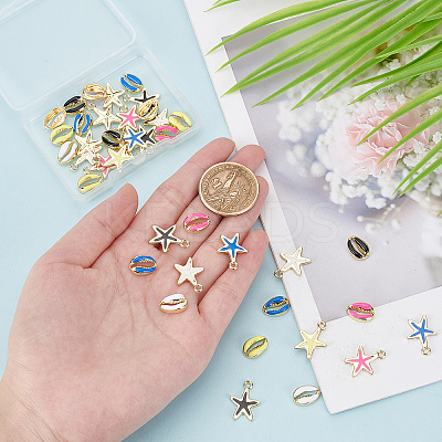 40 Pcs 10 Style Rack Plating Alloy Charms FIND-PH0004-09-1