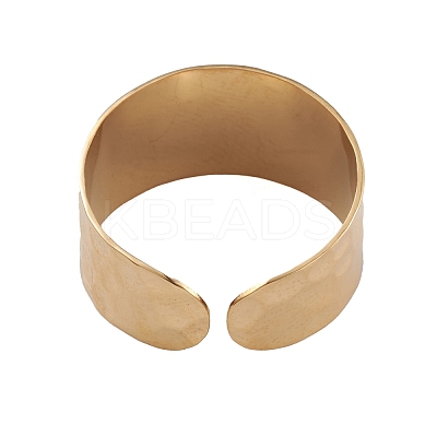 Ion Plating(IP) 304 Stainless Steel Open Cuff Rings for Women RJEW-G285-69G-1