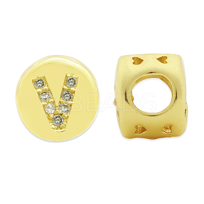 Brass Micro Pave Clear Cubic Zirconia Beads KK-T030-LA843-VX3-1