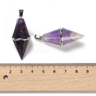 Natural & Synthetic Mixed Gemstone Pointed Pendants G-F763-04P-1