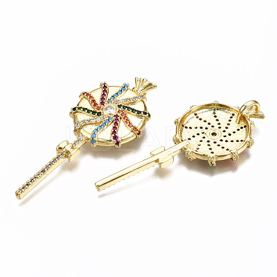 Brass Micro Pave Cubic Zirconia Big Pendants ZIRC-Q200-011-NF-1