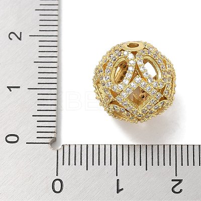 Rack Plating Brass Micro Pave Cubic Zirconia Beads KK-L224-019G-1