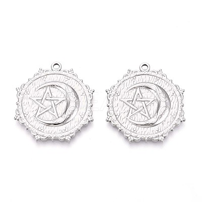 304 Stainless Steel Pendants STAS-T065-17P-1