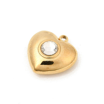 304 Stainless Steel Rhinestone Pendants STAS-P431-02G-1