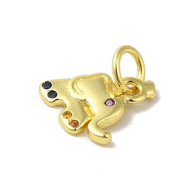 Real 18K Gold Plated Brass Pave Cubic Zirconia Pendants KK-M283-02F-02-1