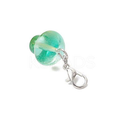 Handmade Lampwork Mushroom Pendant Decorations HJEW-JM03390-1
