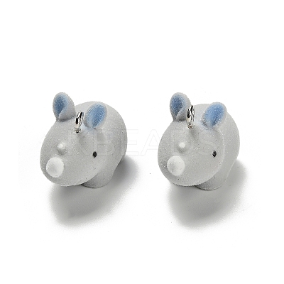 Flocky Opaque Resin Pendants RESI-I335-01P-06-1