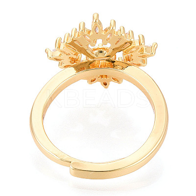 Rhombus Brass Micro Pave Clear Cubic Zirconia Cup Peg Ring Settings KK-T076-17G-1