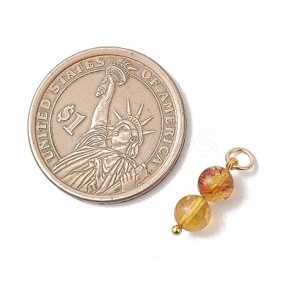 Natural Amber Round Pendants PALLOY-JF04990-1