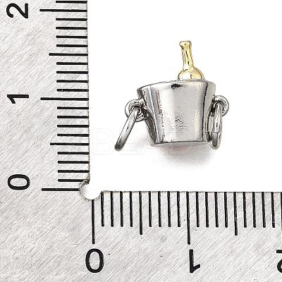 Brass Enamel Champagne Bucket Connector Charms KK-V007-40GP-02-1
