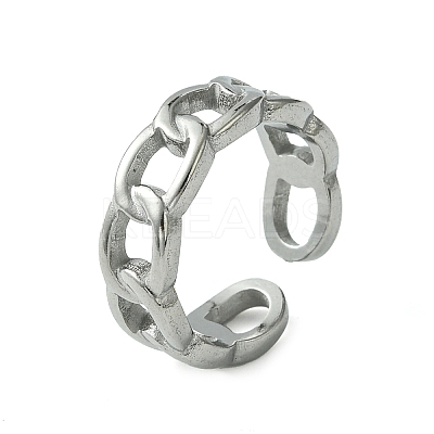 Non-Tarnish 304 Stainless Steel Open Cuff Ring RJEW-L110-001P-1