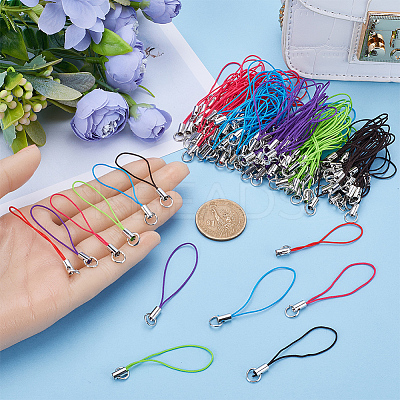 180Pcs 6 Colors Polyester Cord Mobile Making Cord Loops AJEW-GF0008-55-1