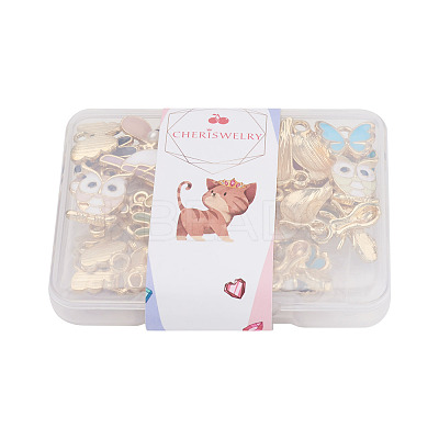44Pcs 22 Style Alloy Enamel Charms ENAM-CW0001-09-1
