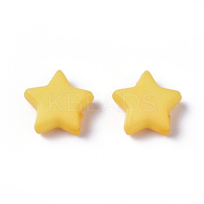 Opaque Acrylic Beads X-SACR-WH0002-07G-1