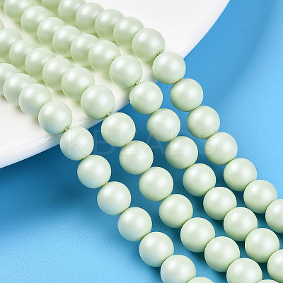 Baking Paint Pearlized Glass Pearl Bead Strands HY-N002-8mm-B02-1