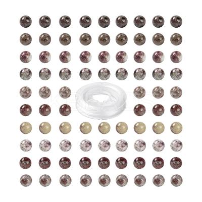 100Pcs 8mm Natural Purple Red Tourmaline Round Beads DIY-LS0002-09-1