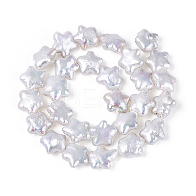 Natural Baroque Keshi Pearl Beads Strands PEAR-S020-Z06-1