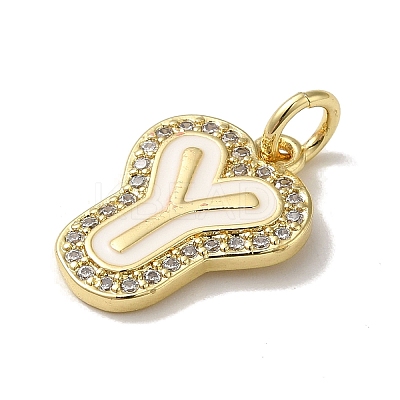 Brass Micro Pave Cubic Zirconia Pendants KK-K354-02G-Y-1