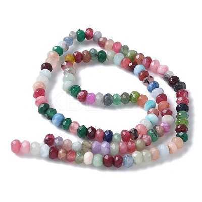 Dyed Natural Malaysia Jade Rondelle Beads Strands G-E316-2x4mm-55-1