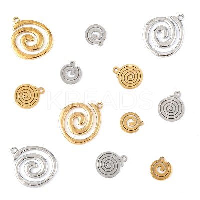 12Pcs 6 Styles 304 Stainless Steel Charms STAS-FS0001-97-1