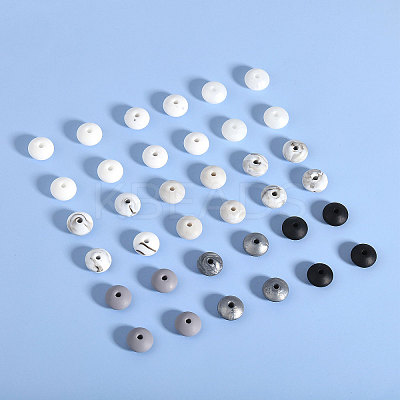144Pcs 9 Style Rondelle Food Grade Eco-Friendly Silicone Abacus Beads SIL-CA0003-16-1