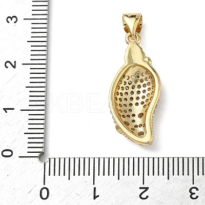 Brass Micro Pave Clear Cubic Zirconia Pendants KK-L257-02G-02-1