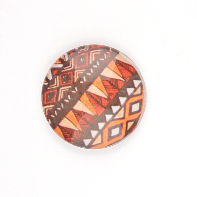 Printed Glass Cabochon GGLA-R037-12mm-06-1