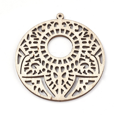Undyed Wood Big Pendants X-WOOD-T008-42-1