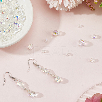 114Pcs Transparent Electroplate Glass Beads GLAA-PA0001-17E-1