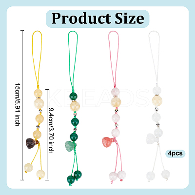 Natural Gemstone Mobile Straps HJEW-OC00012-1