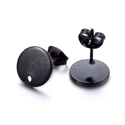 304 Stainless Steel Stud Earring Findings Ion Plating(IP) STAS-K184-01-02B-1
