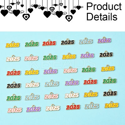 48Pcs 8 Colors Alloy Enamel Pendants ENAM-FS0002-41-1