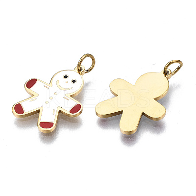 316 Surgical Stainless Steel Enamel Pendants LS-STAS-S116-377G-1