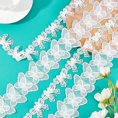 2 Yards 2 Styles Bowknot Lace Edge Trim Ribbon OCOR-NB0001-39-1