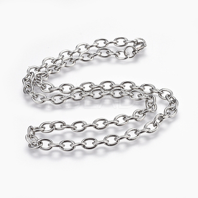 Non-Tarnish 304 Stainless Steel Cable Chains Necklaces LS-NJEW-F242-08P-1