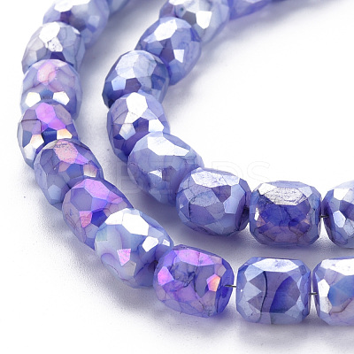 Opaque Baking Paint Glass Beads Strands EGLA-N006-008-B02-1