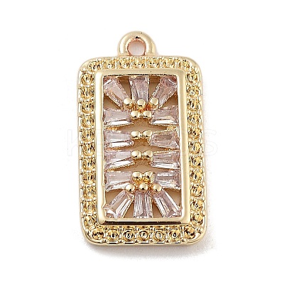 Brass with Clear Cubic Zirconia Pendants LS-KK-Z061-21C-G-1