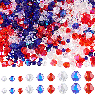 1350Pcs 7 Styles Independence Day Theme Transparent Electroplate Glass Beads Strands EGLA-SP0001-26-1