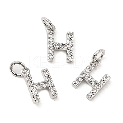 Brass Micro Pave Grade AAA Cubic Zirconia Charms ZIRC-P067-11P-H-NR-1