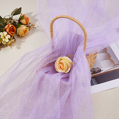 Polyester Mesh Lace Fabric DIY-WH0504-430C-1