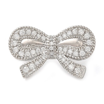 Brass Micro Pave Clear Cubic Zirconia Fold Over Clasps KK-G505-29P-1
