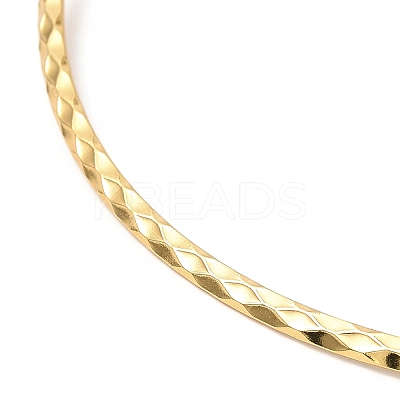 PVD Vacuum Plating 304 Stainless Steel Rhombus Textured Wire Necklace Making MAK-L015-02G-1