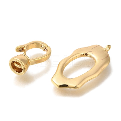 Brass Fold Over Clasps KK-K389-007G-1