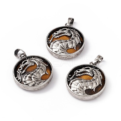 Natural Tiger Eye Pendants G-H281-05I-1