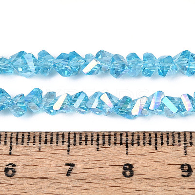 Electroplate Transparent Glass Beads Strands GLAA-N021-4mm-04-1