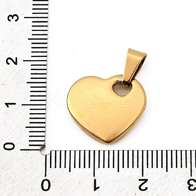 Heart 304 Stainless Steel Pendants STAS-M121-13G-1