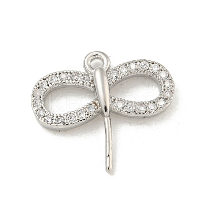 Brass Micro Pave Clear Cubic Zirconia Pendants KK-Z057-03P-1