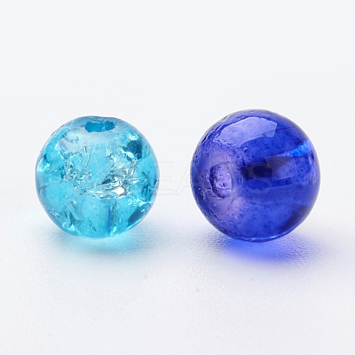 Baking Paint Crackle Glass Beads DGLA-X0006-6mm-01-1