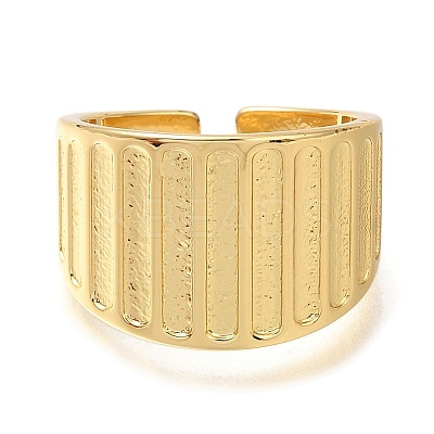 Rack Plating Brass Open Cuff Rings for Women RJEW-M022-21G-1
